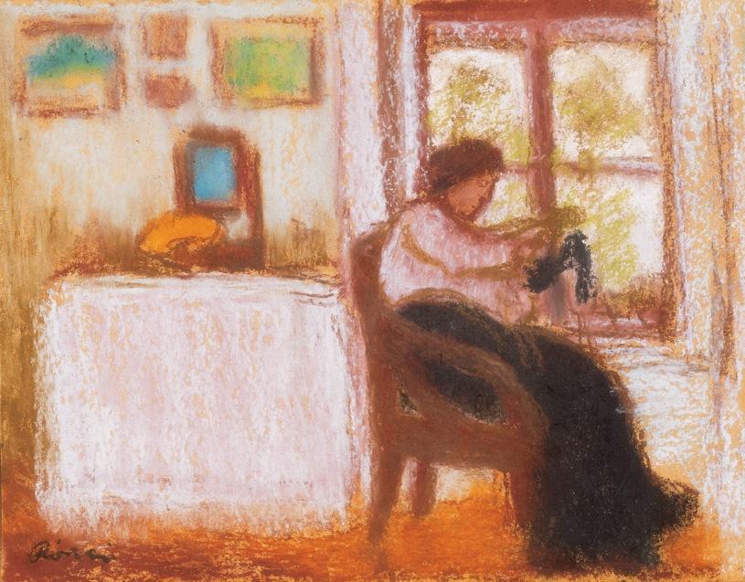 Engraving Woman In The Window — József Rippl-rónai