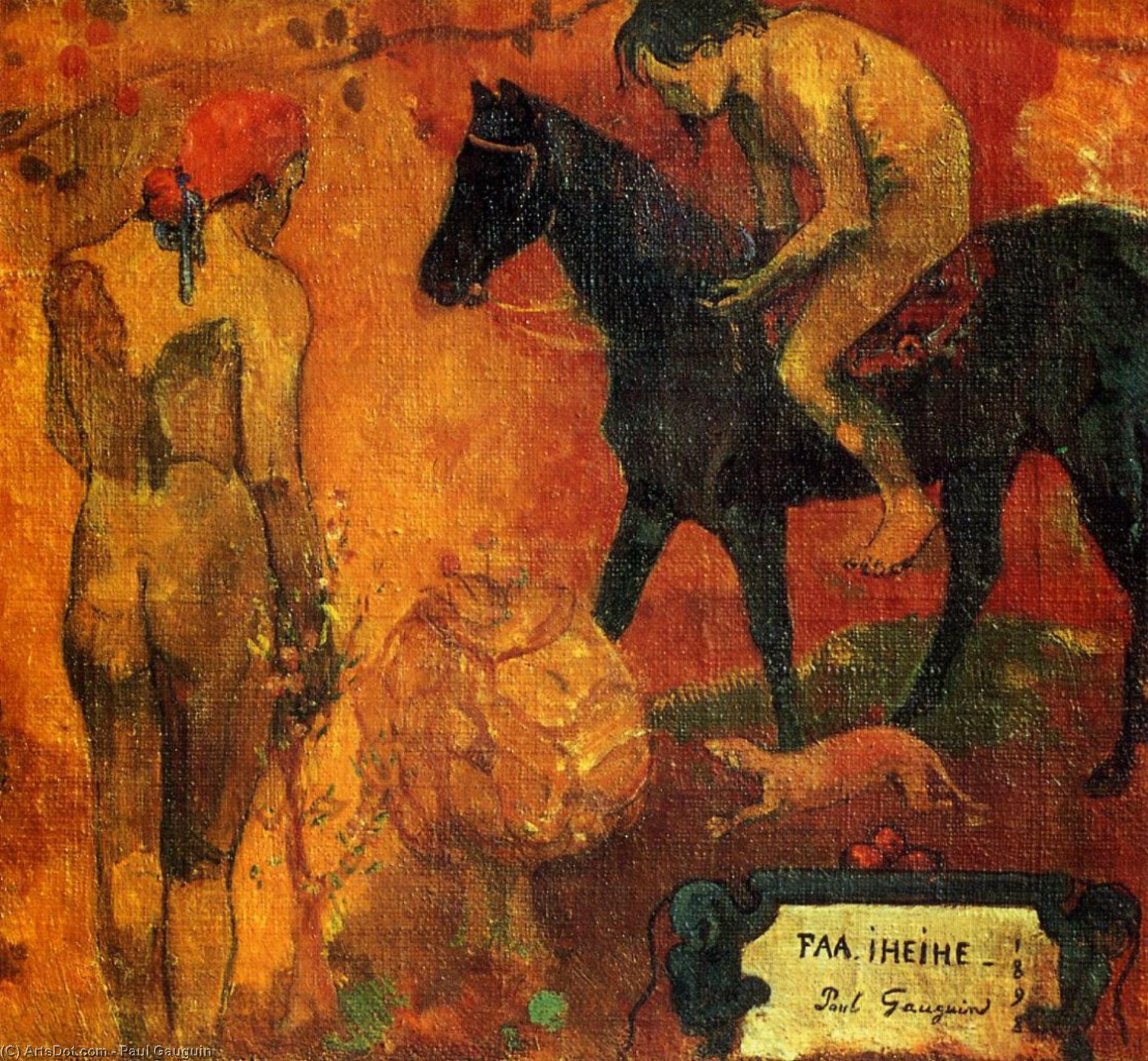 Faa Iheihe (detail) (also Known As Tahitian Pastoral) — Eugène Henri Paul Gauguin