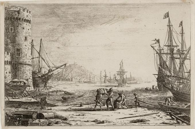 Seaport With A Big Tower — Claude Lorrain (claude Gellée)