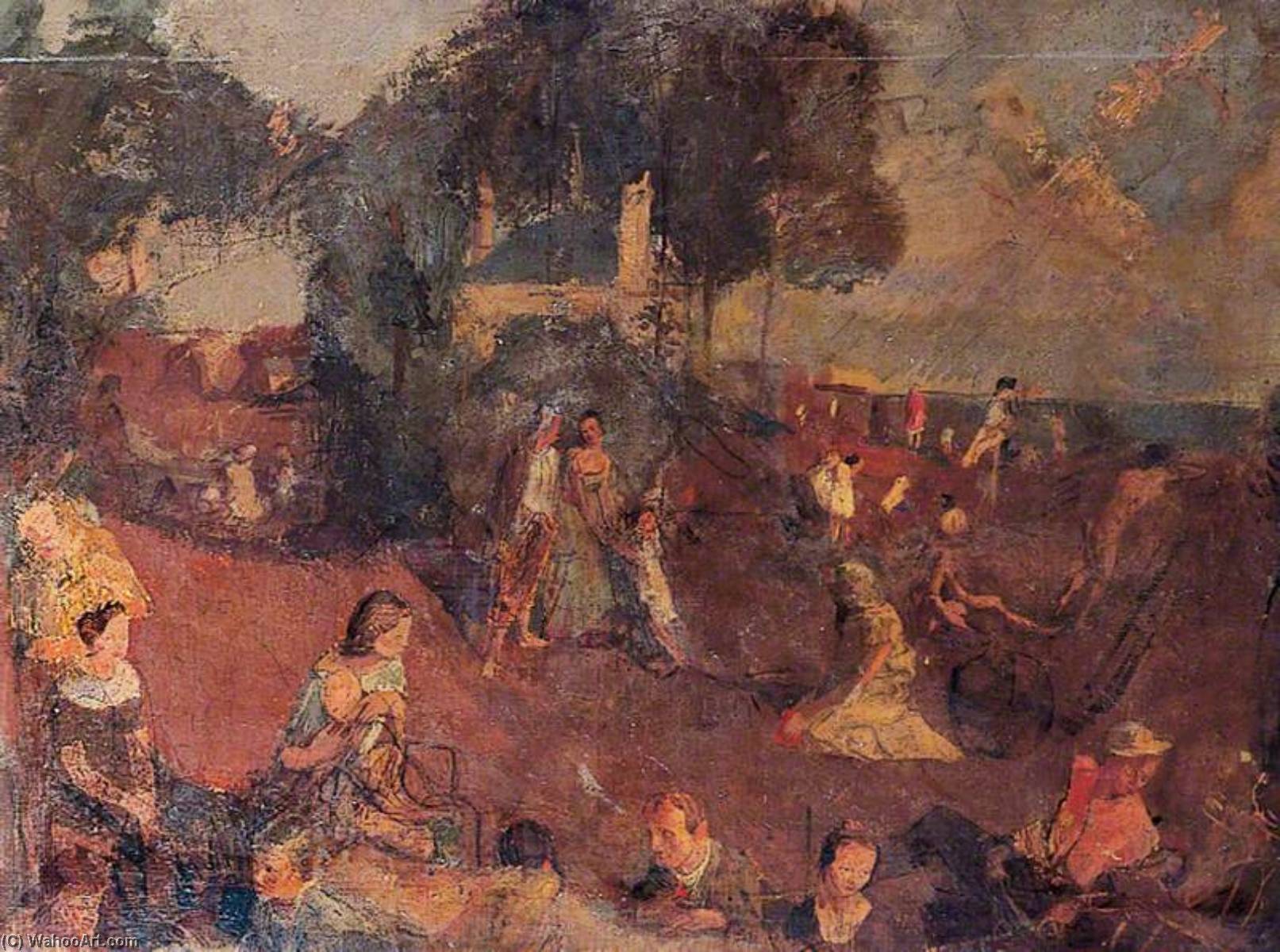 Beach Scene With Figures — Rodney Joseph Burn