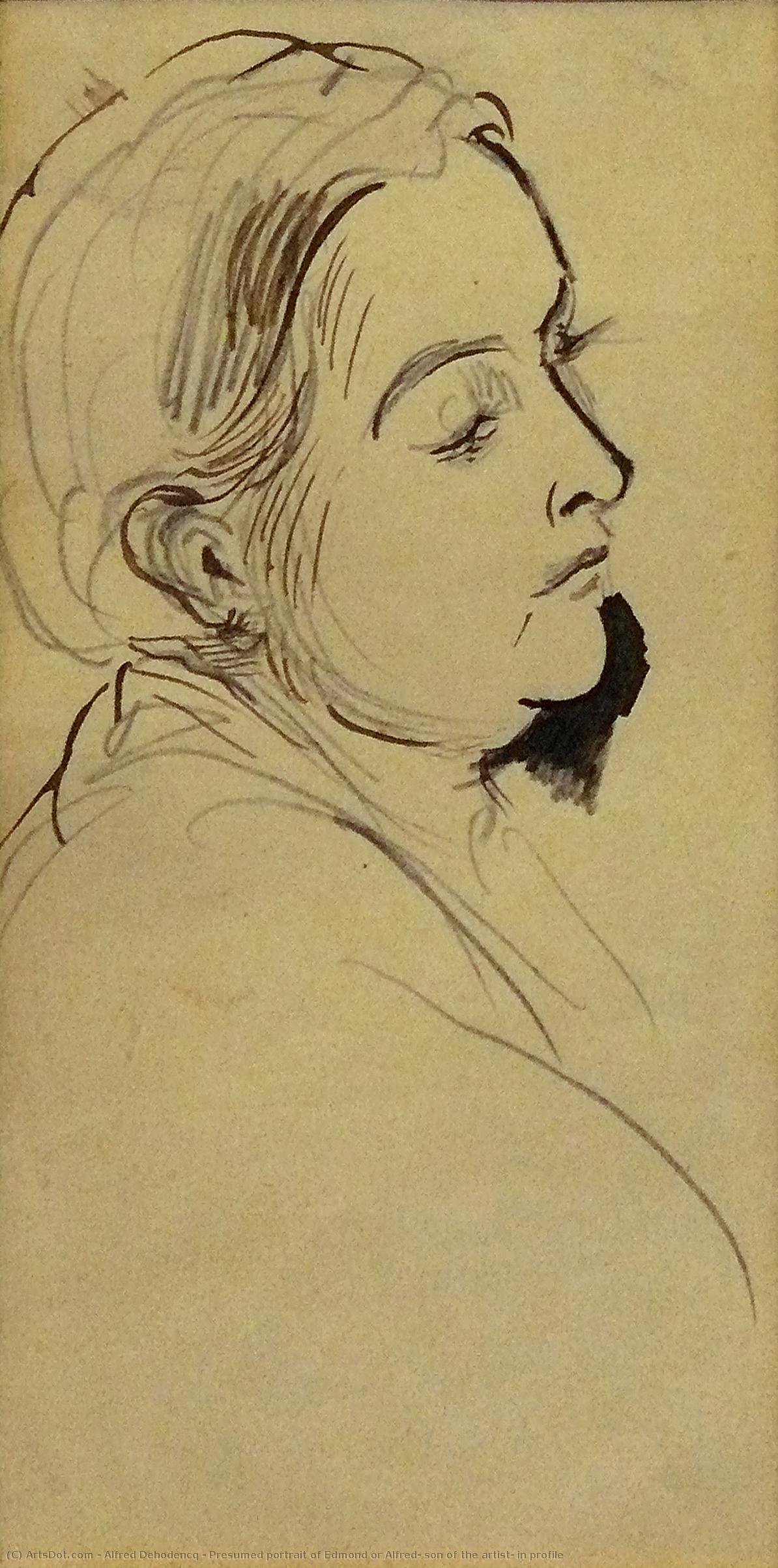 Presumed Portrait Of Edmond Or Alfred, Son Of The Artist, In Profile — Alfred Dehodencq