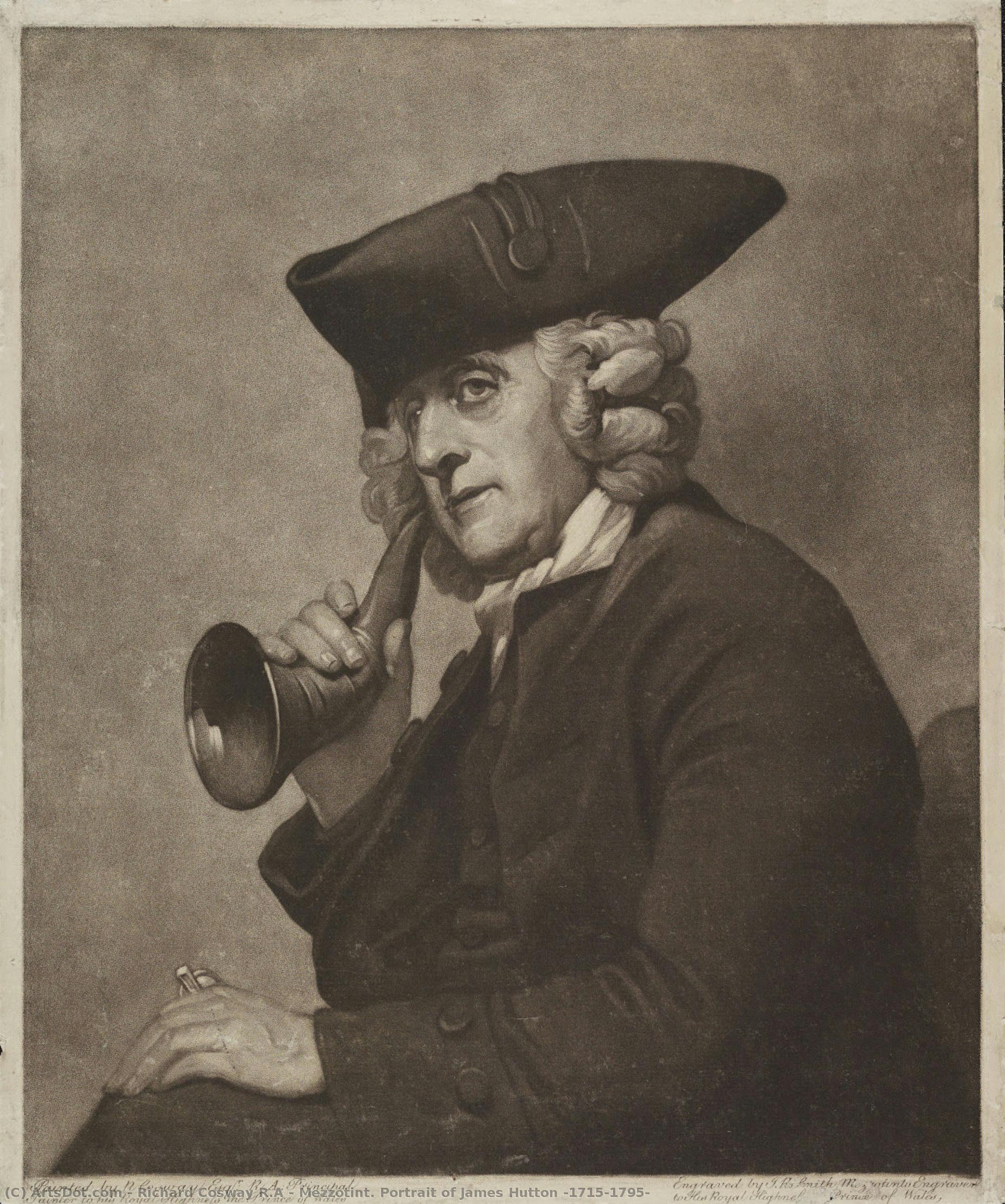 Mezzotint. Portrait Of James Hutton (1715-1795) — Richard Cosway