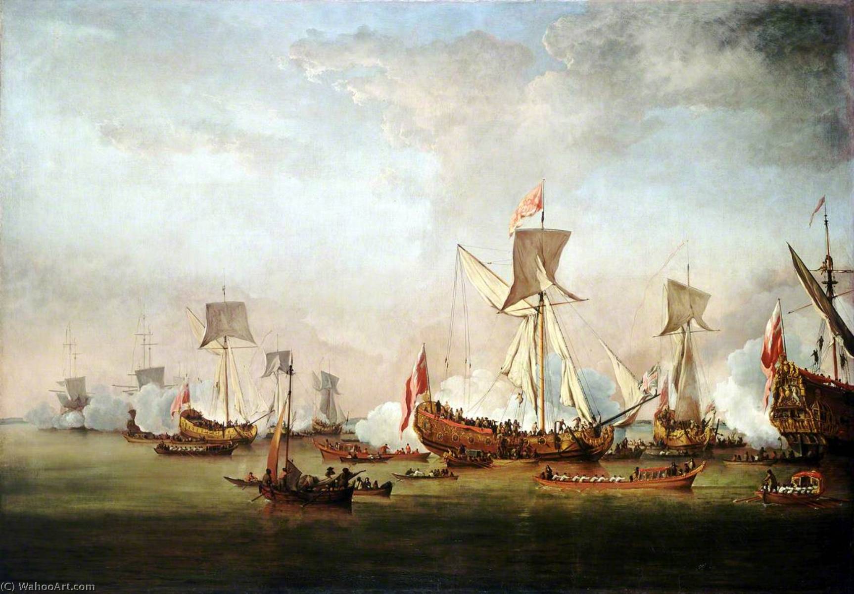 The Departure Of William Of Orange And Princess Mary For Holland, November 1677 — Willem Van De Velde The Elder