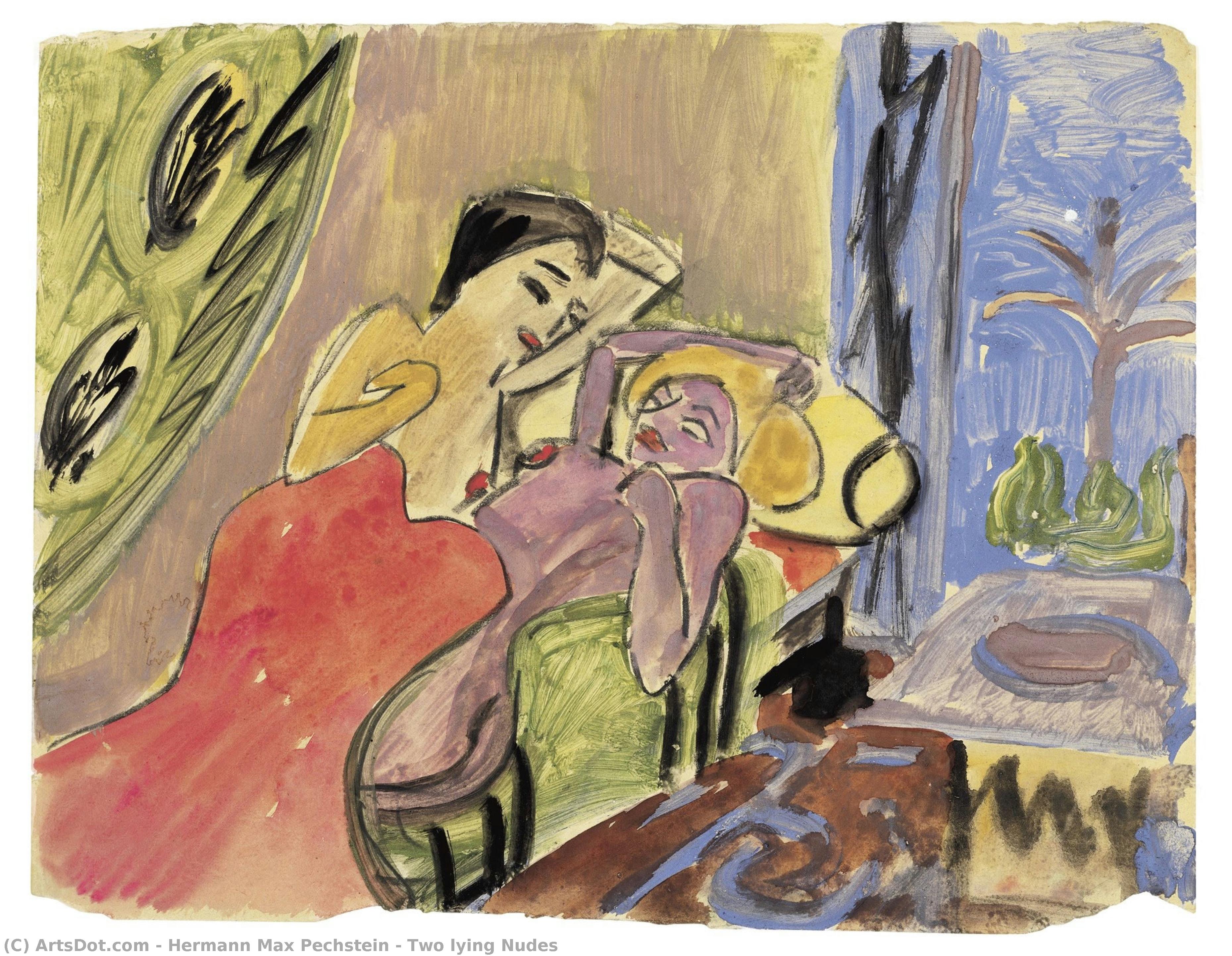 Two Lying Nudes — Hermann Max Pechstein