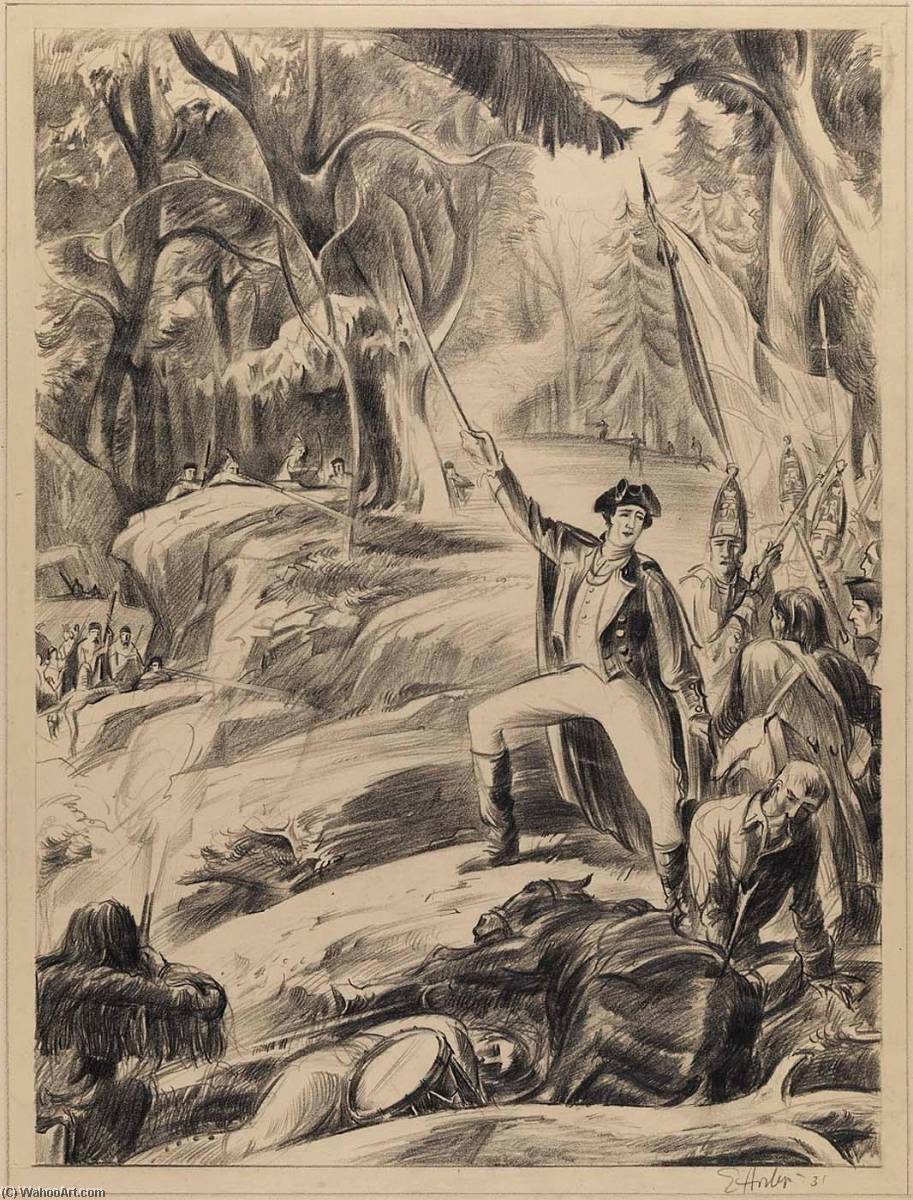 Washington At Braddock's Defeat — Earl Horter