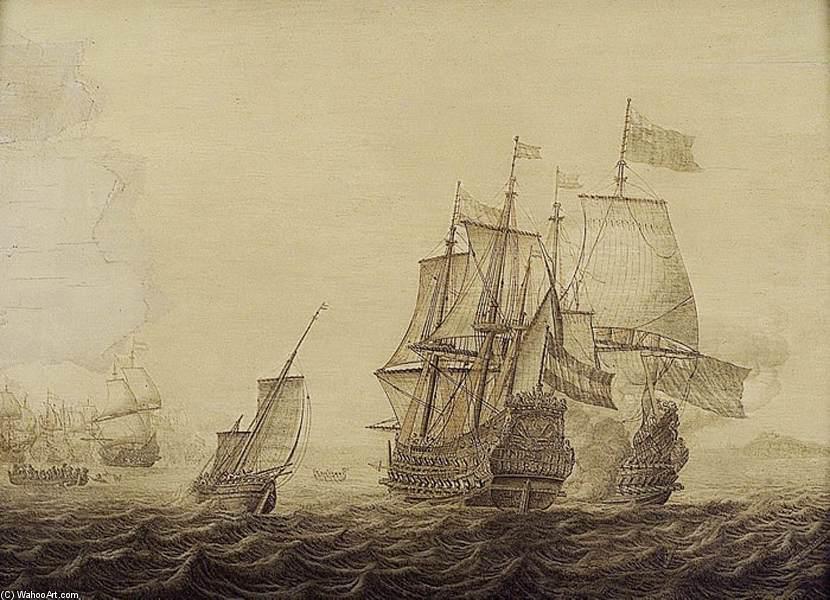 Action Between Dutch And English Ships — Heerman Witmont