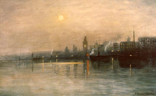 San Francisco Bay At Night, (painting) — Edward Wilson Currier