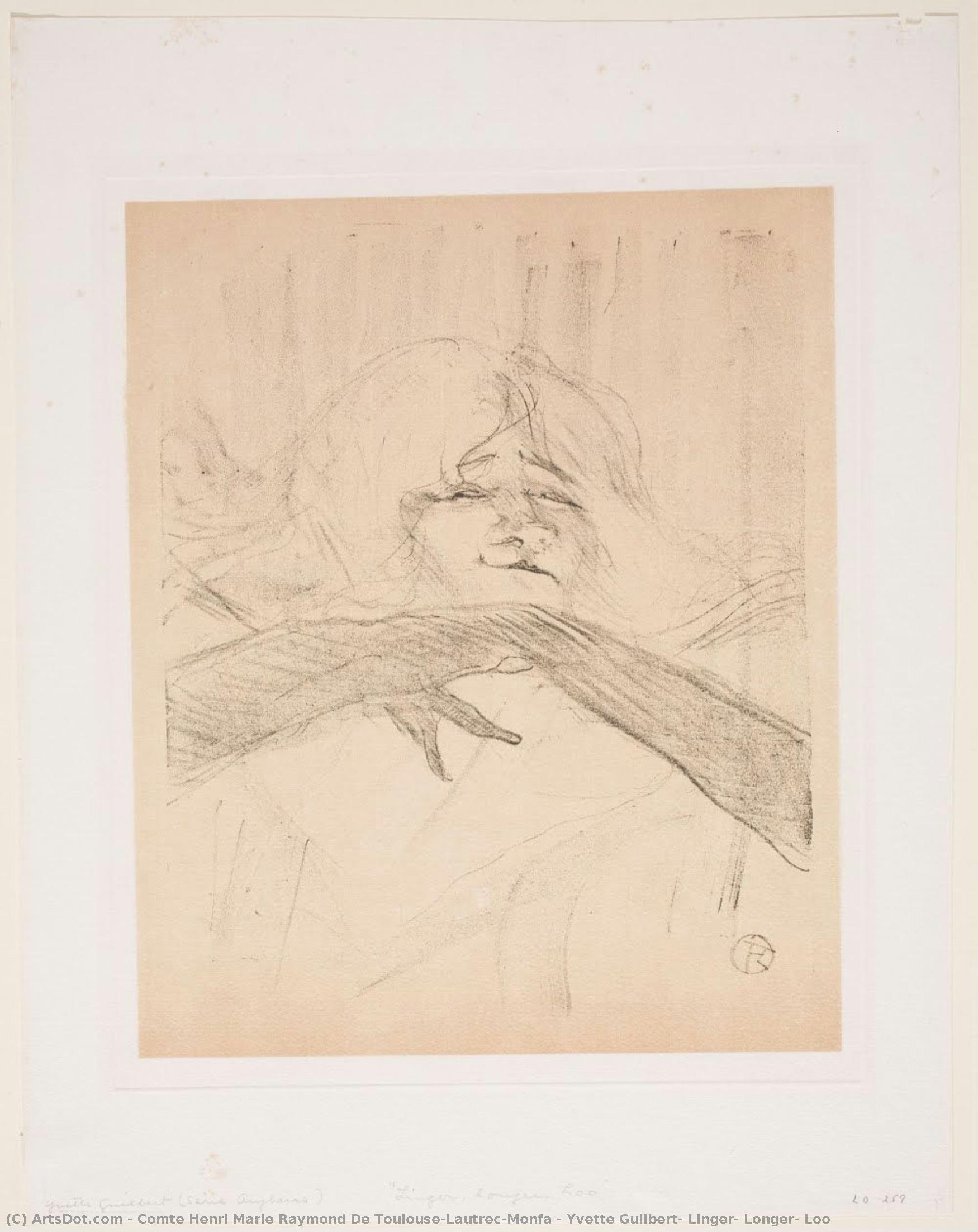 Yvette Guilbert, Linger, Longer, Loo — Henri De Toulouse-lautrec