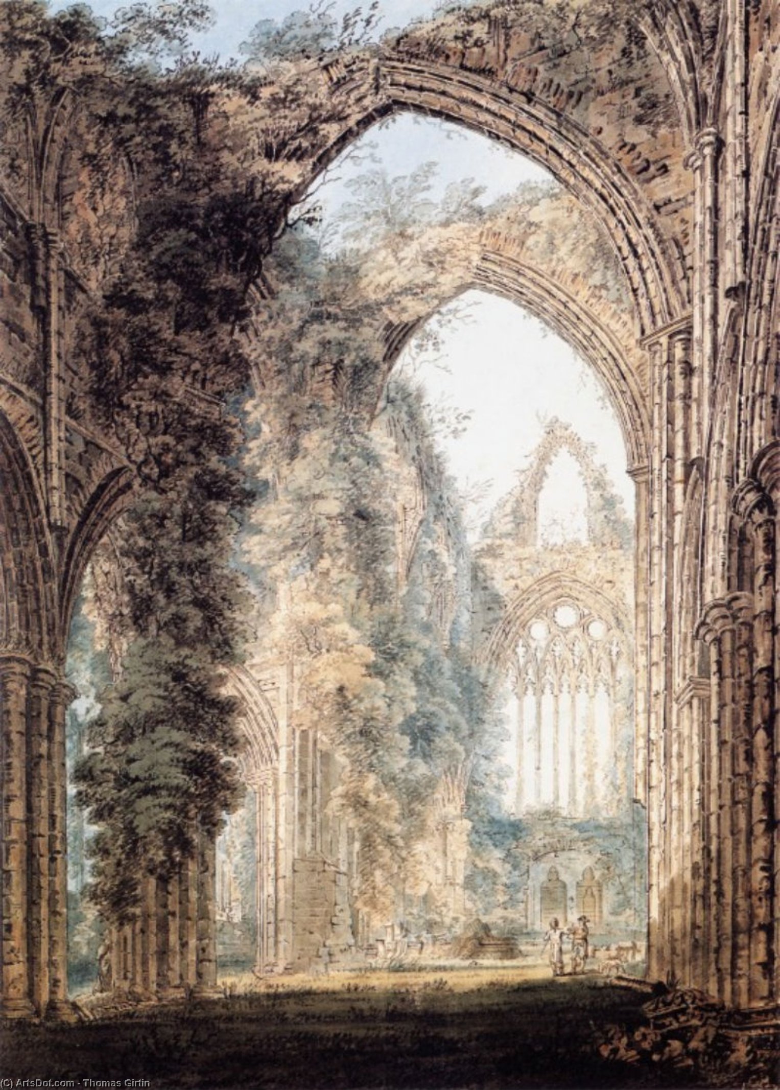 Interior Of Tintern Abbey Looking Toward The West Window — Thomas Girtin