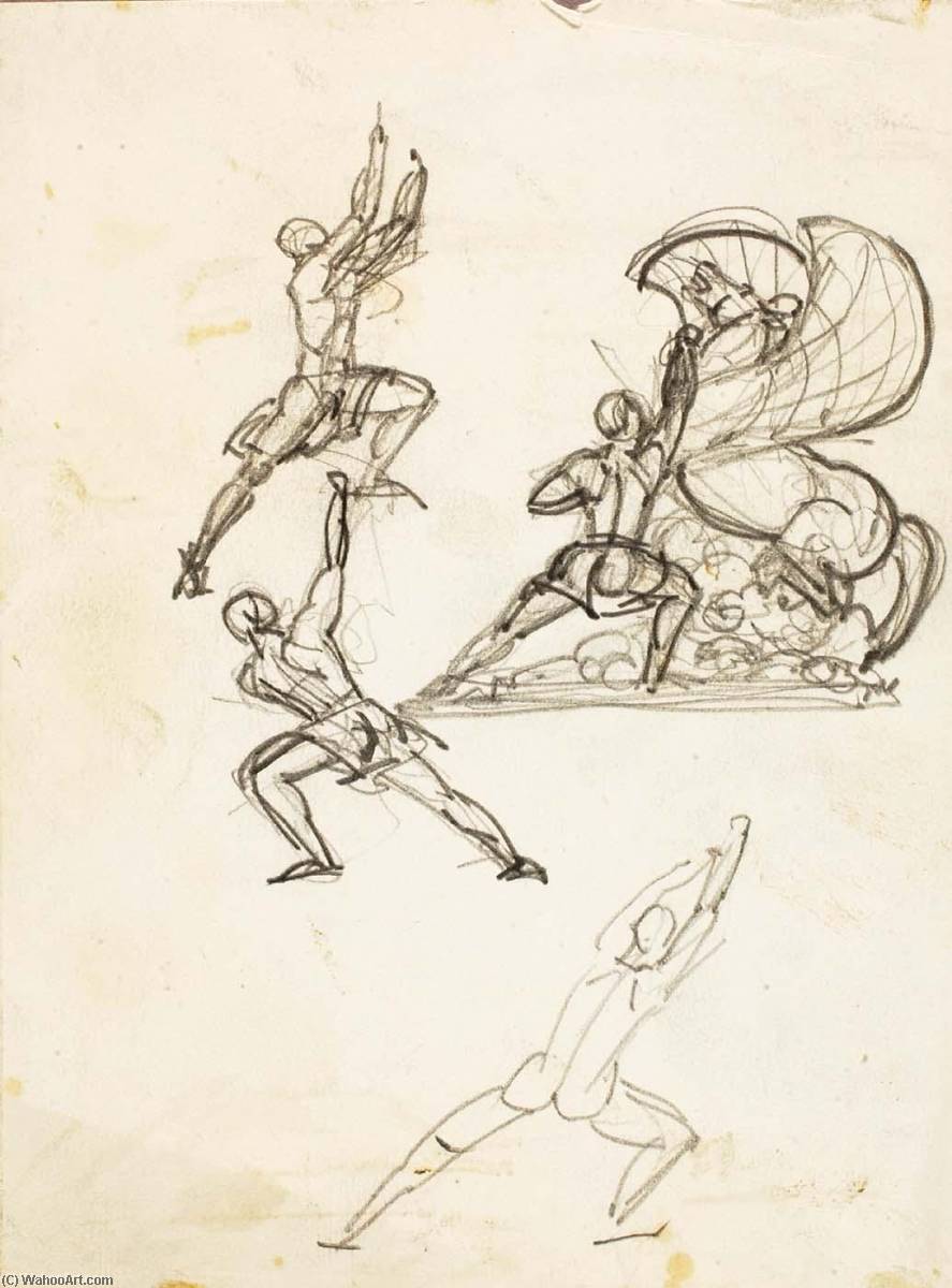 Pegasus And Four Male Figures — Paul Manship