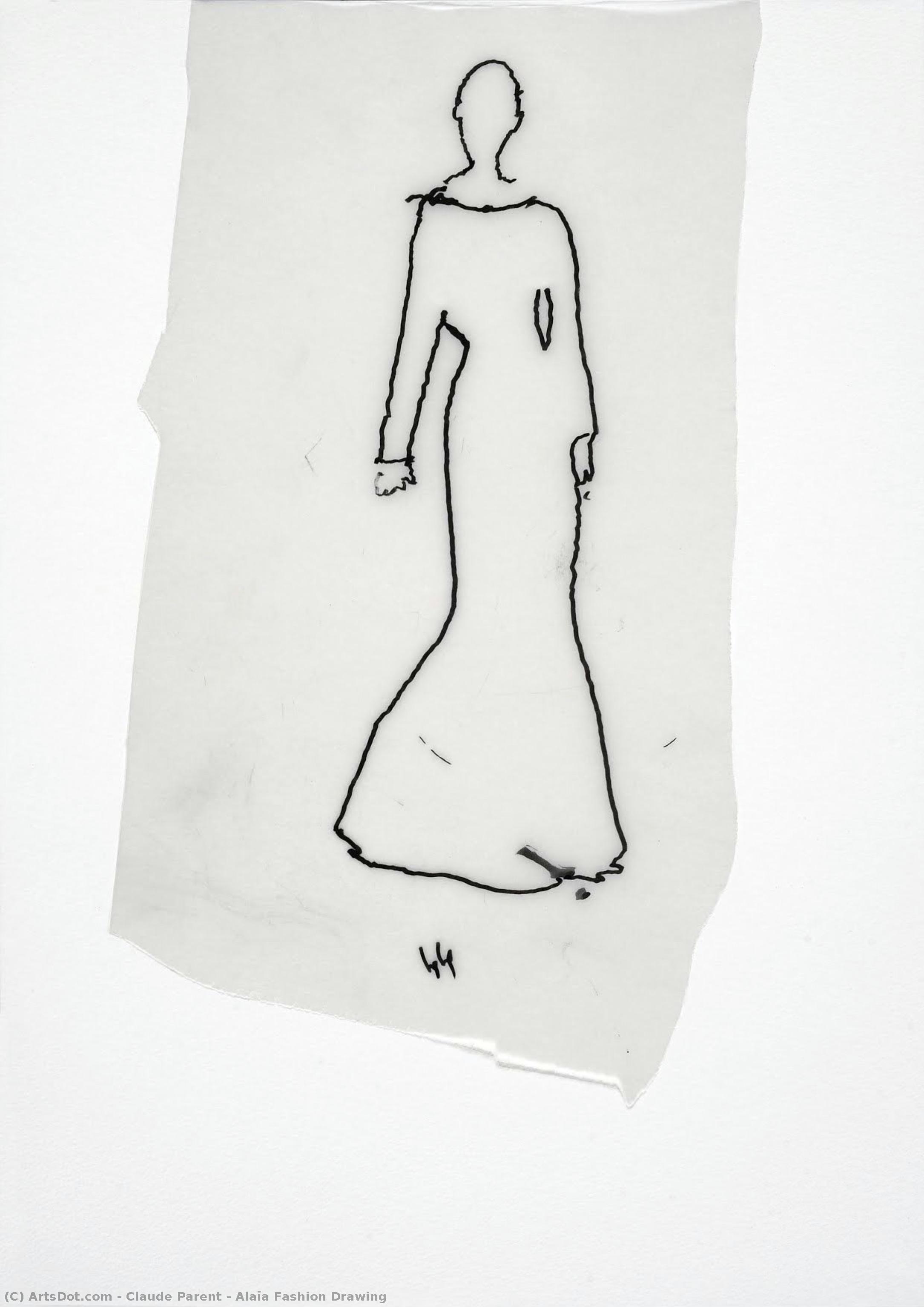 Alaïa Fashion Drawing — Claude Parent