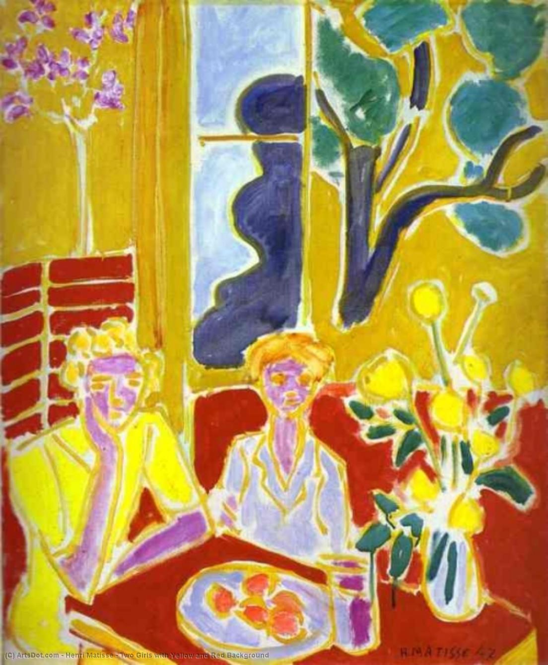 Dos Niñas Con Fondo Amarillo Y Rojo — Henri Matisse
