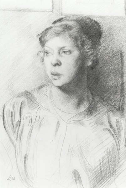 Portrait Study Of A Young Woman — Derwent Lees
