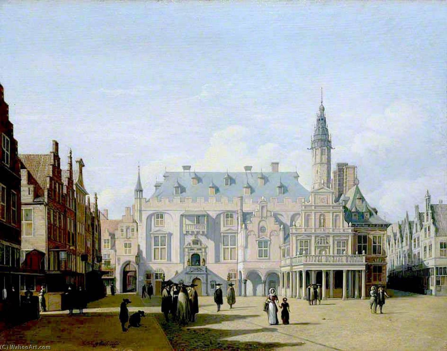 The Market Place And Town Hall, Haarlem — Gerrit Adriaenszoon Berckheyde