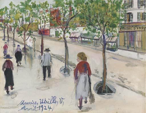 Busy Street In Ivry — Maurice Utrillo