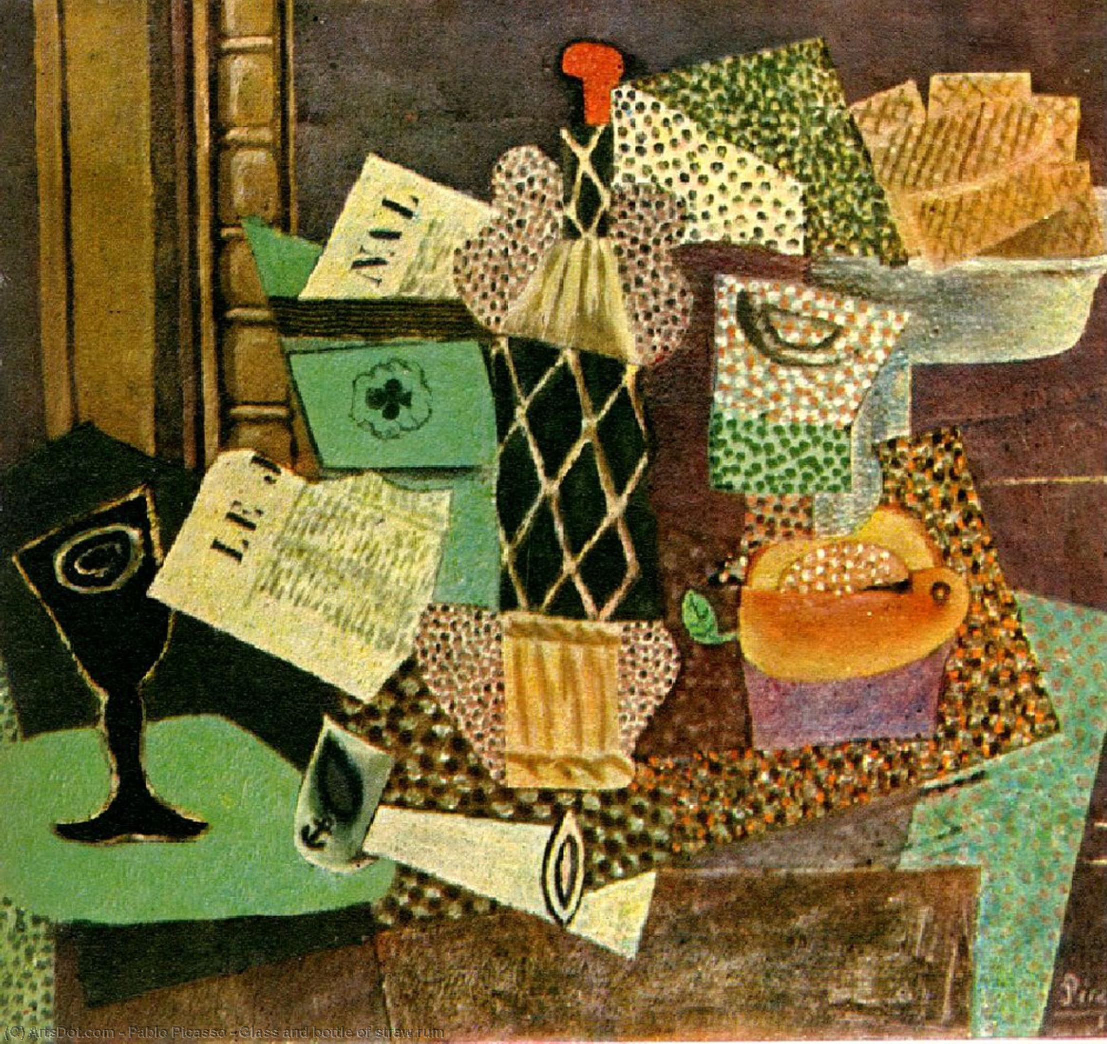 Glass And Bottle Of Straw Rum — Pablo Picasso