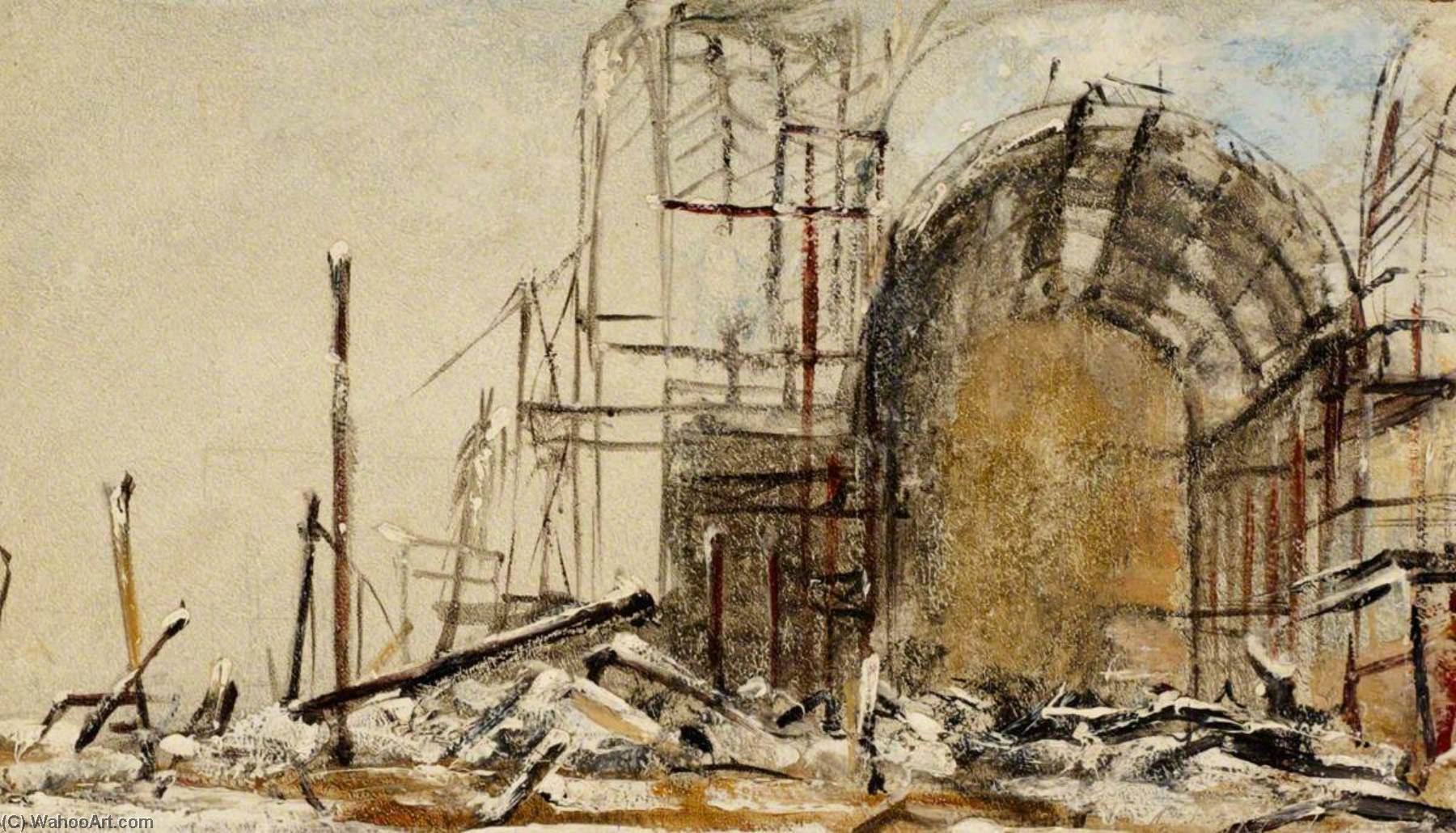 The Partially Rebuilt Crystal Palace In The Snow — William White Warren