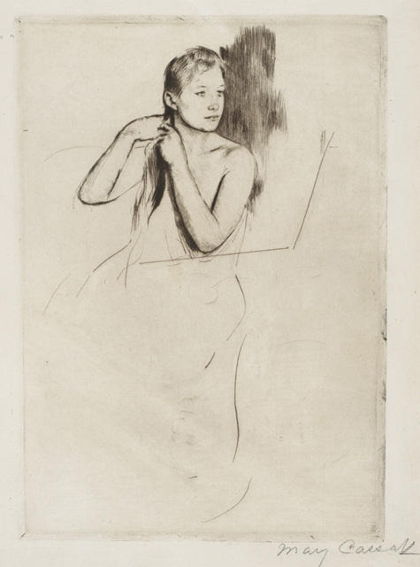 Young Girl Fixing Her Hair — Mary Stevenson Cassatt