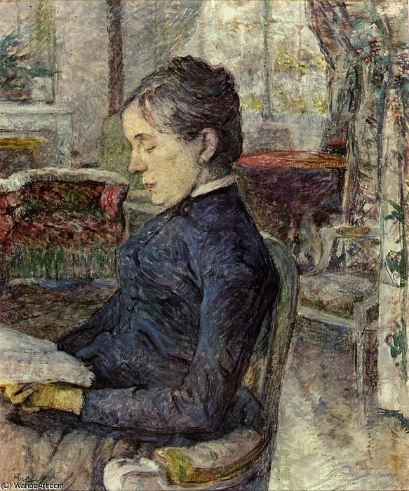 Countess Adele Zoe De Toulouse-lautrec In The Salon At Malro — トゥールーズ＝ロートレック