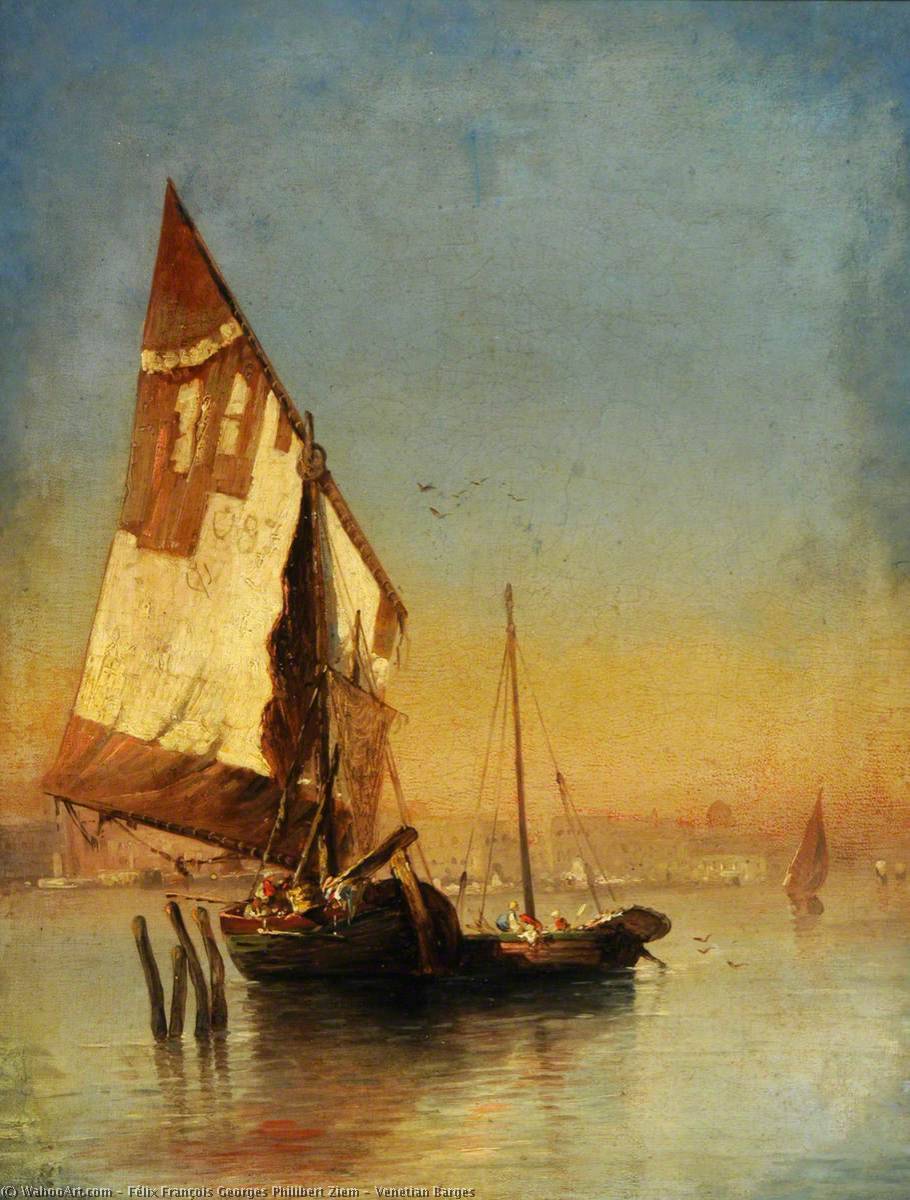Venetian Barges — Félix François Georges Philibert Ziem