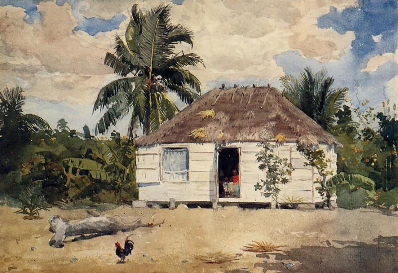 Native Huts, Nassau — Винслоу Хомер