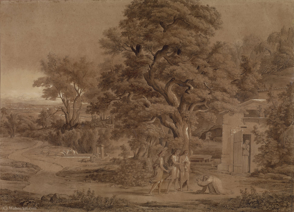 Landscape With Abraham And The Three Angels In The Valley Of Mambre — Joseph Anton Koch