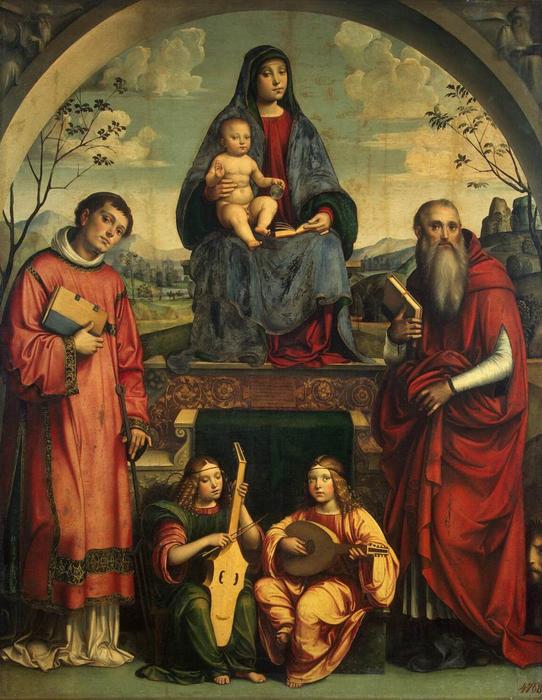 Madonna And Child With Sts Lawrence And Jerome — Francesco Francia (francesco Raibolini)