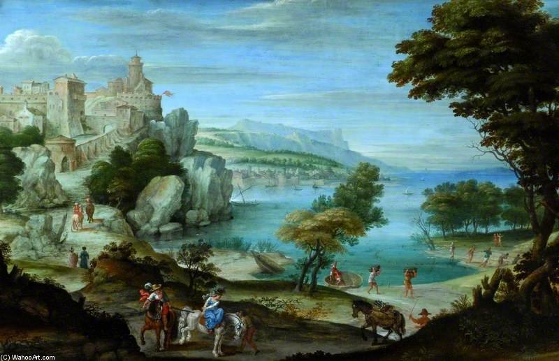 A Seashore With A Castle — Giovan Battista Viola