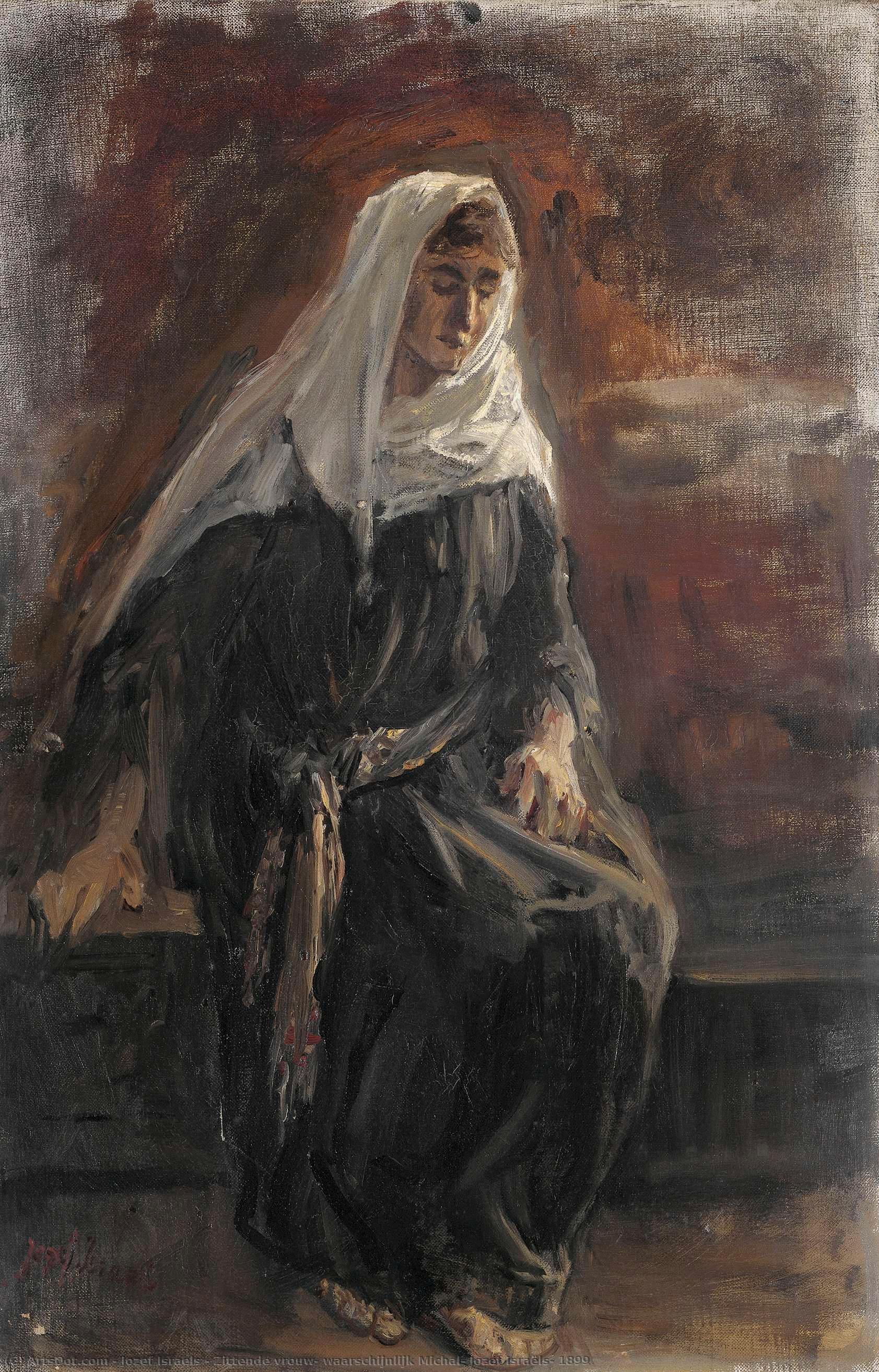 Zittende Vrouw, Waarschijnlijk Michal, Jozef Israëls, 1899 — Jozef Israels