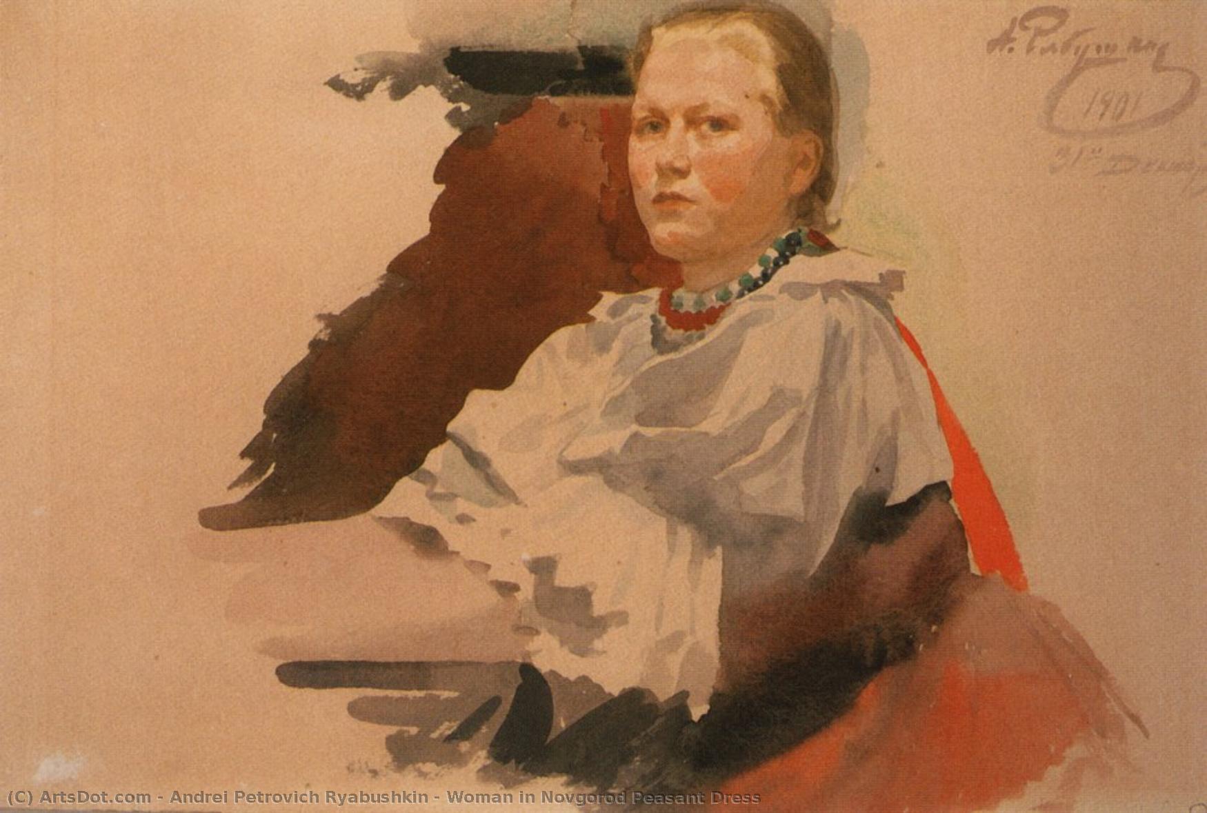 Woman In Novgorod Peasant Dress — Andrei Petrovich Ryabushkin