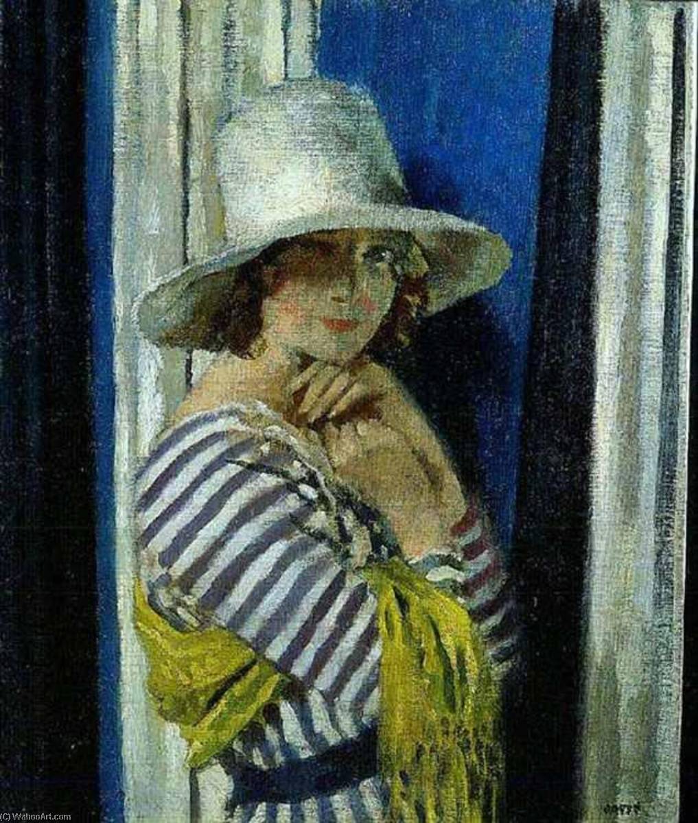 Mrs Hone In A Striped Dress — Sir William Newenham Montague Orpen
