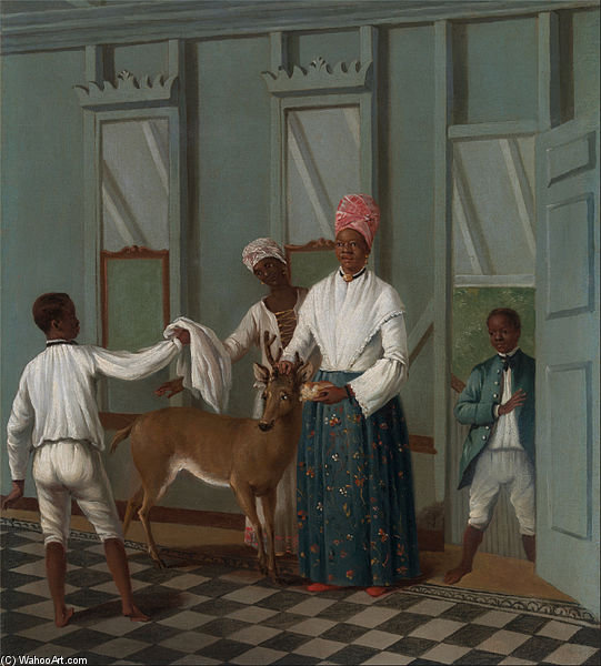 Servants Washing A Deer — Agostino Brunias