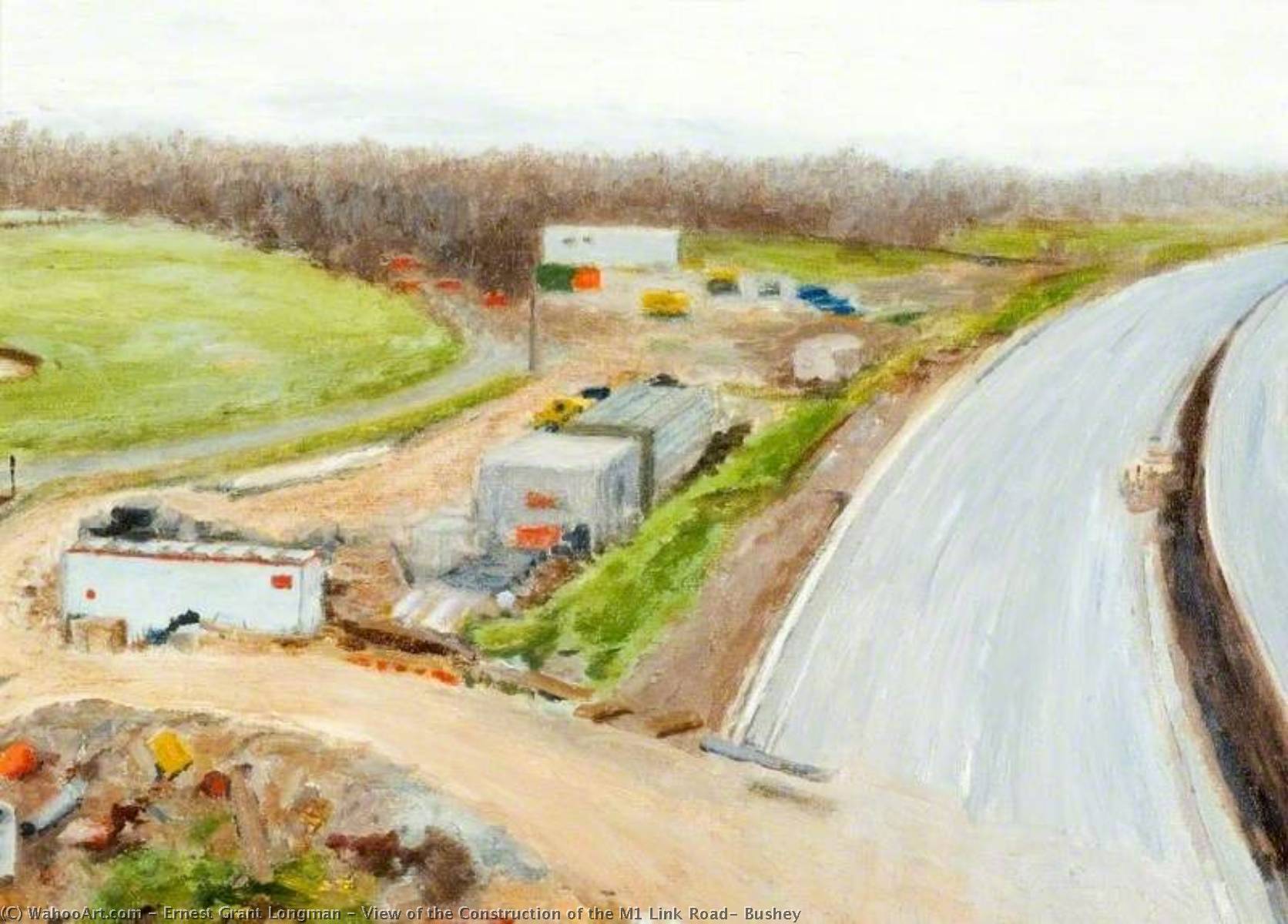 View Of The Construction Of The M1 Link Road, Bushey — Ernest Grant Longman