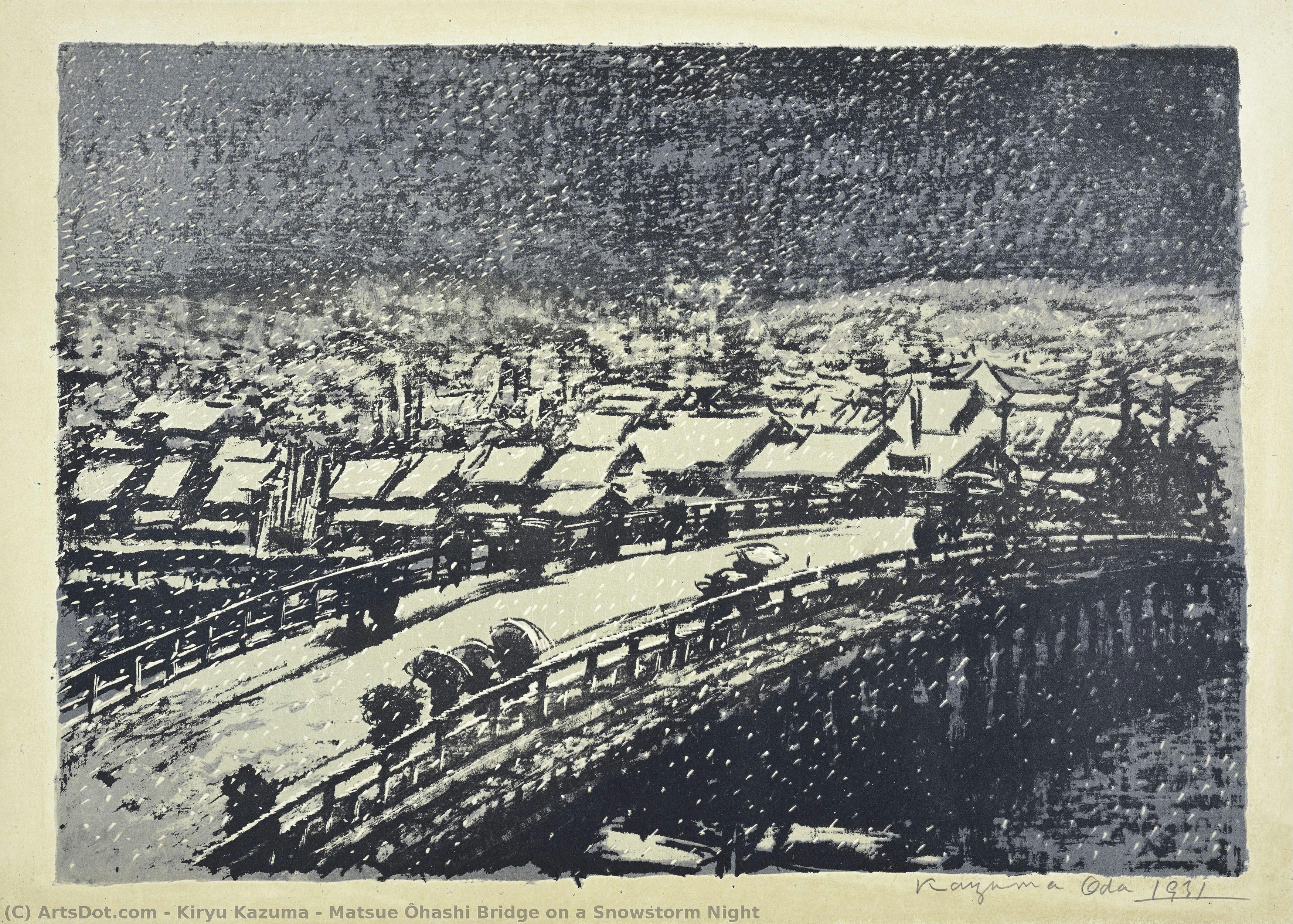 Matsue Ôhashi Bridge On A Snowstorm Night — Kiryu Kazuma