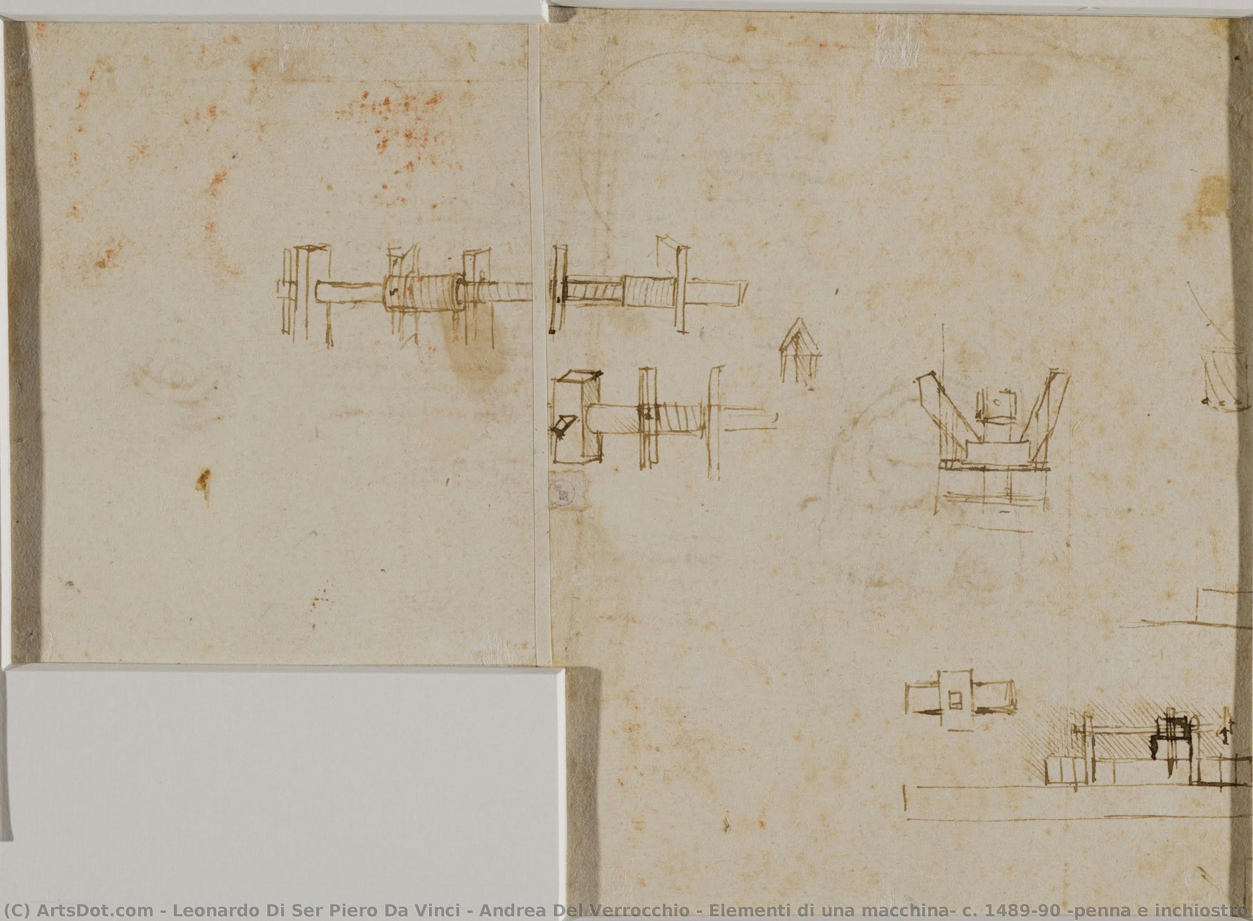Elementi Di Una Macchina, C. 1489-90 (penna E Inchiostro Bruno Su Carta) — Леонардо Ди Сер Пиро Да Винчи И Андреа Дел Верроккио