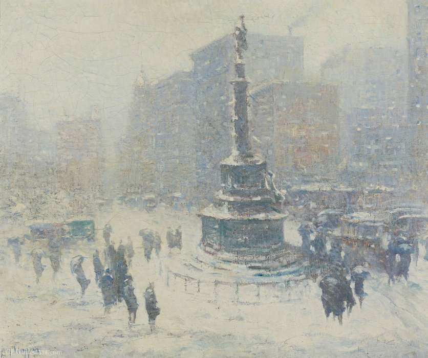 Columbus Circle, New York, (1921) — Guy Carleton Wiggins