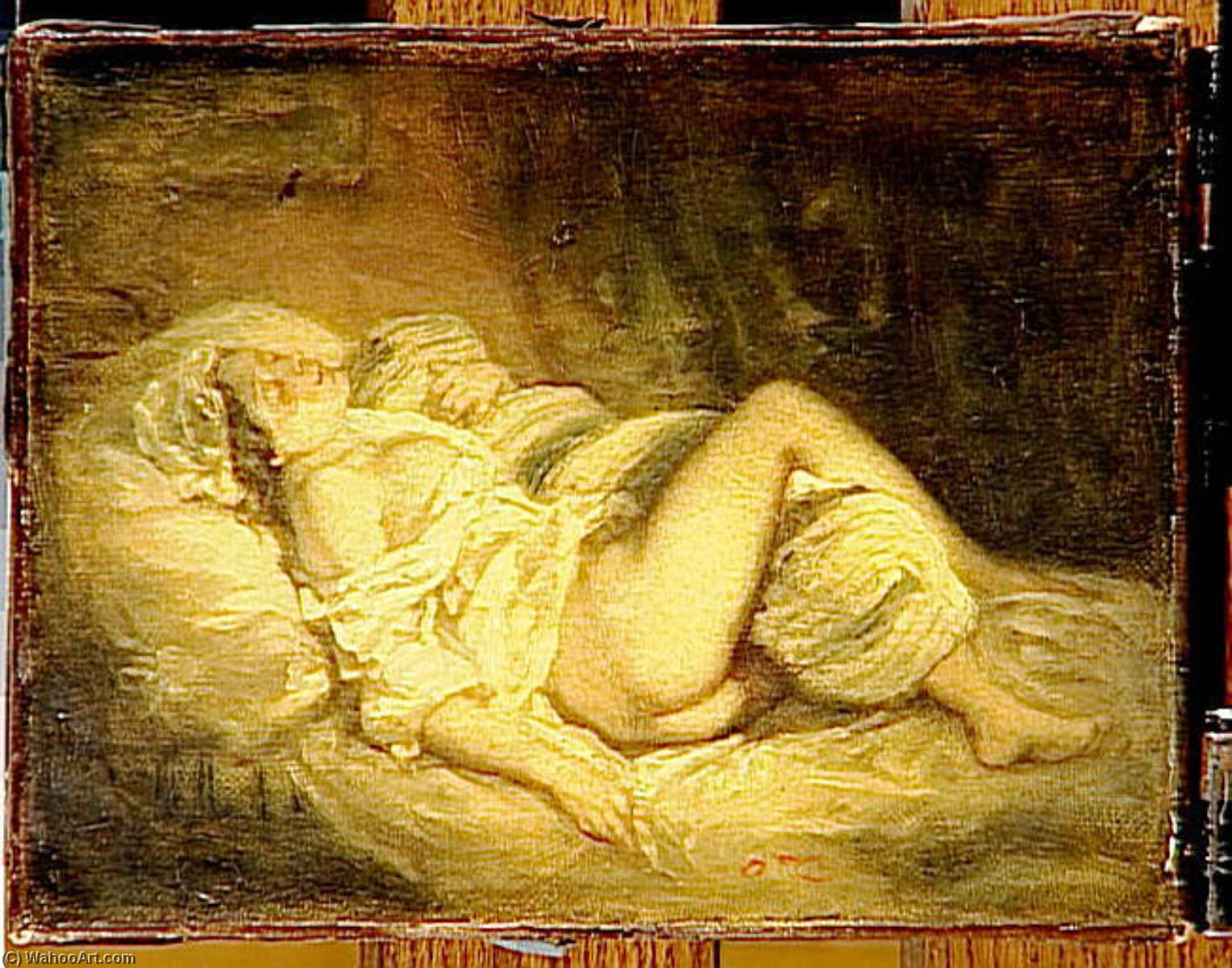Femme Nue Sur Un Lit — Nikola Frans Oktav Tasaer