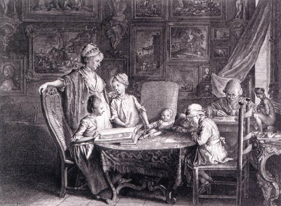 Self-portrait With Family At The Table — Daniel Nikolaus Chodowiecki