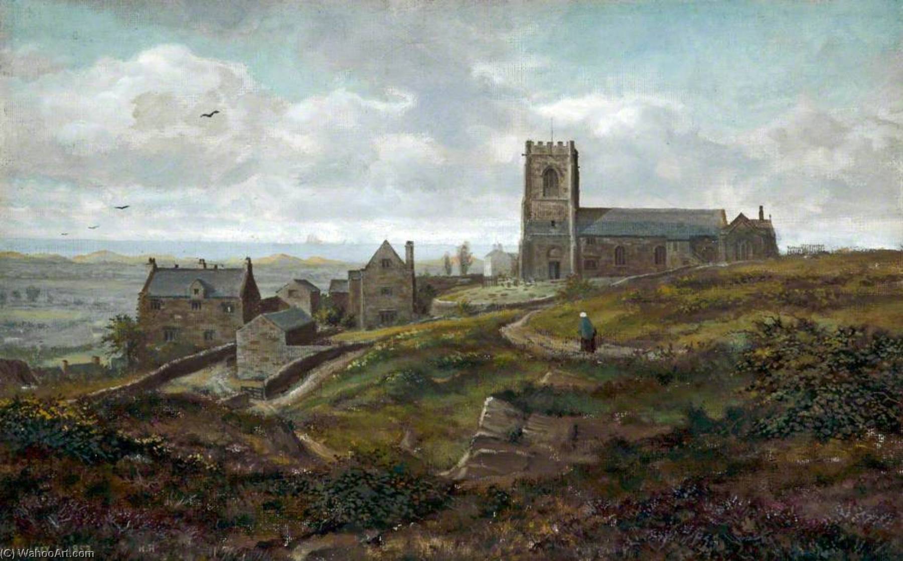 Wallasey Old Church And Manor House, Wirral, C.1853 — Harold Hopps
