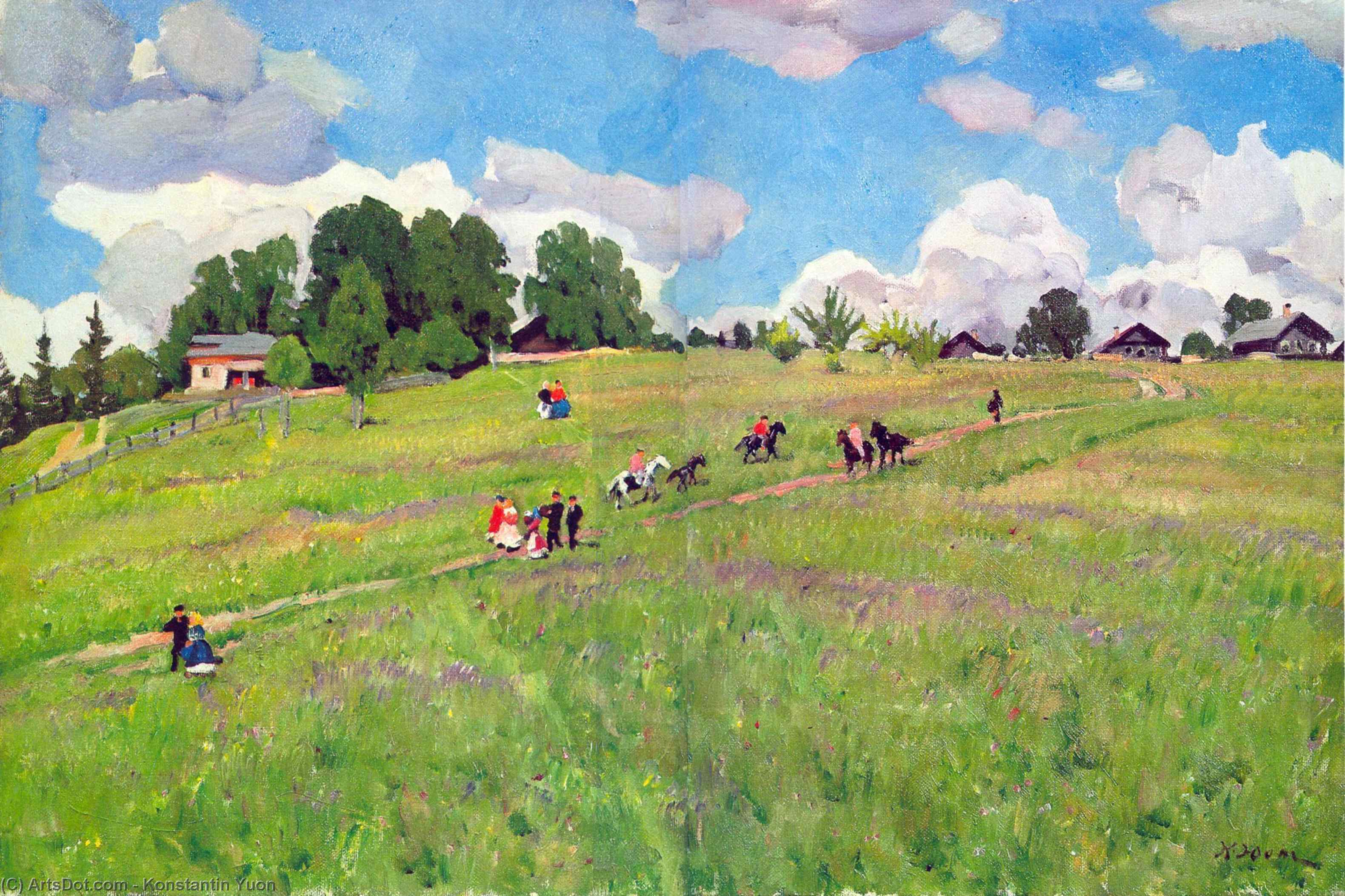 The Rural Holiday. On The Hill. Ligachrvo — Konstantin Yuon
