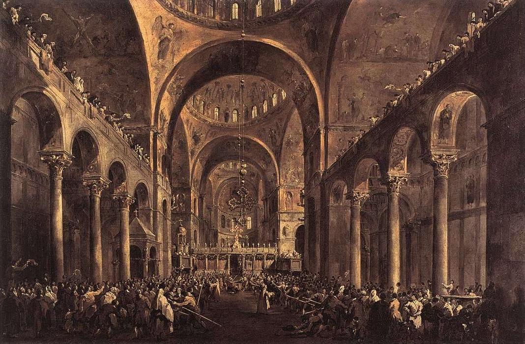 Doge Alvise Iv Mocenigo Appears To The People In St Mark's Basilica In 1763 — Francesco Lazzaro Guardi