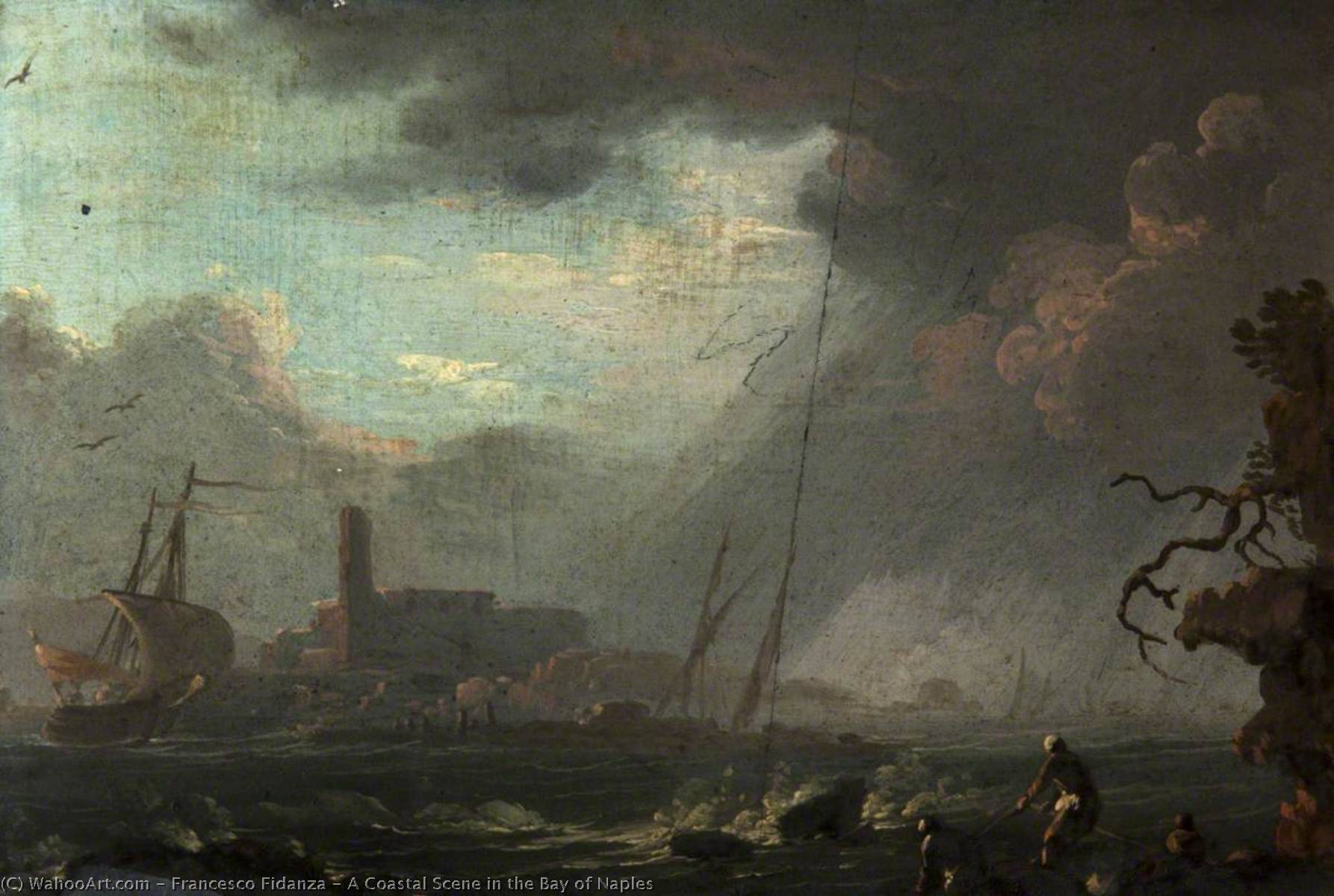 A Coastal Scene In The Bay Of Naples — Francesco Fidanza