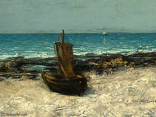 Boats On A Beach, Etretat, After Detalj 3, Ng — Gustav Кјорбе