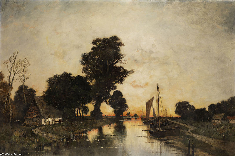 Moorlandschaft In Abendstimmung — Karl Heffner
