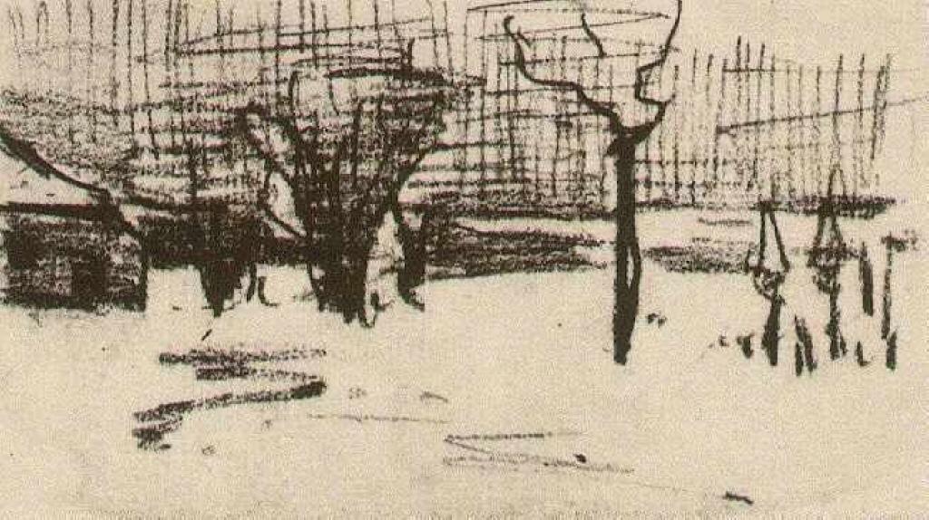 Garden In The Snow — Vincent Willem Van Gogh