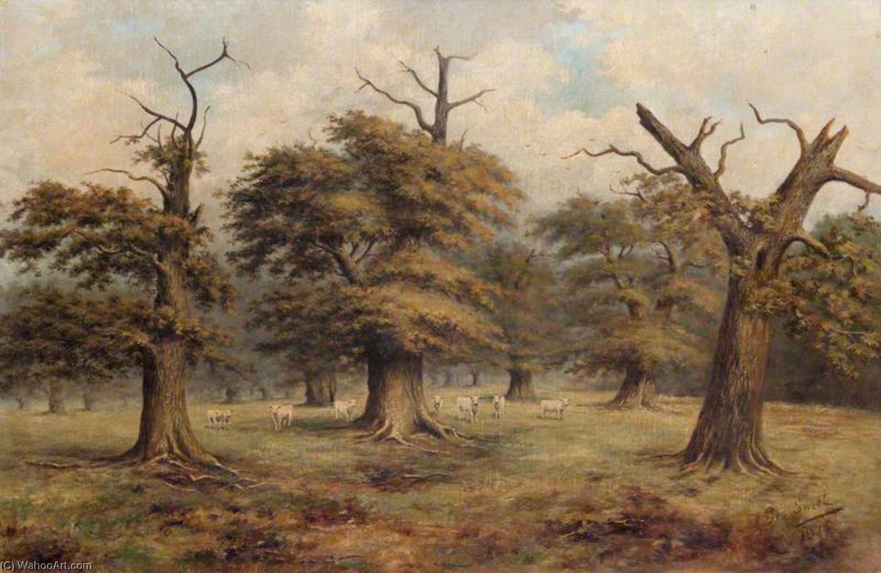 Cadzow Cattle And Oaks — George Sweet