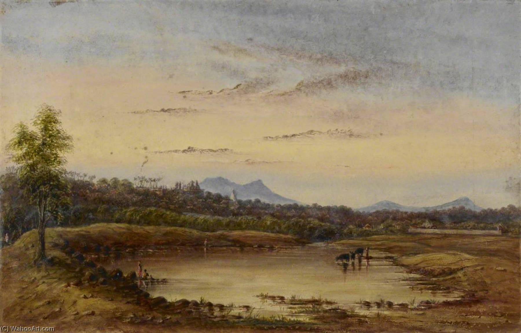 Kolhapur In The Distance With A Tank In The Foreground — William Robert Houghton