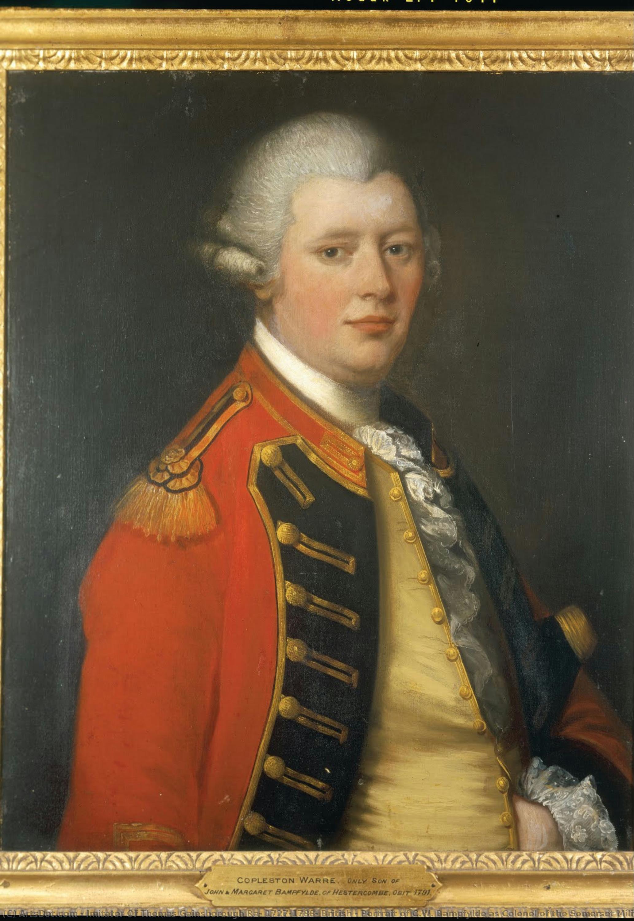 Portrait Of C.w. Bampfylde As Colonel Of The Somerset Militia. Private Collection. — Imitator Von Thomas Gainsborough Ra