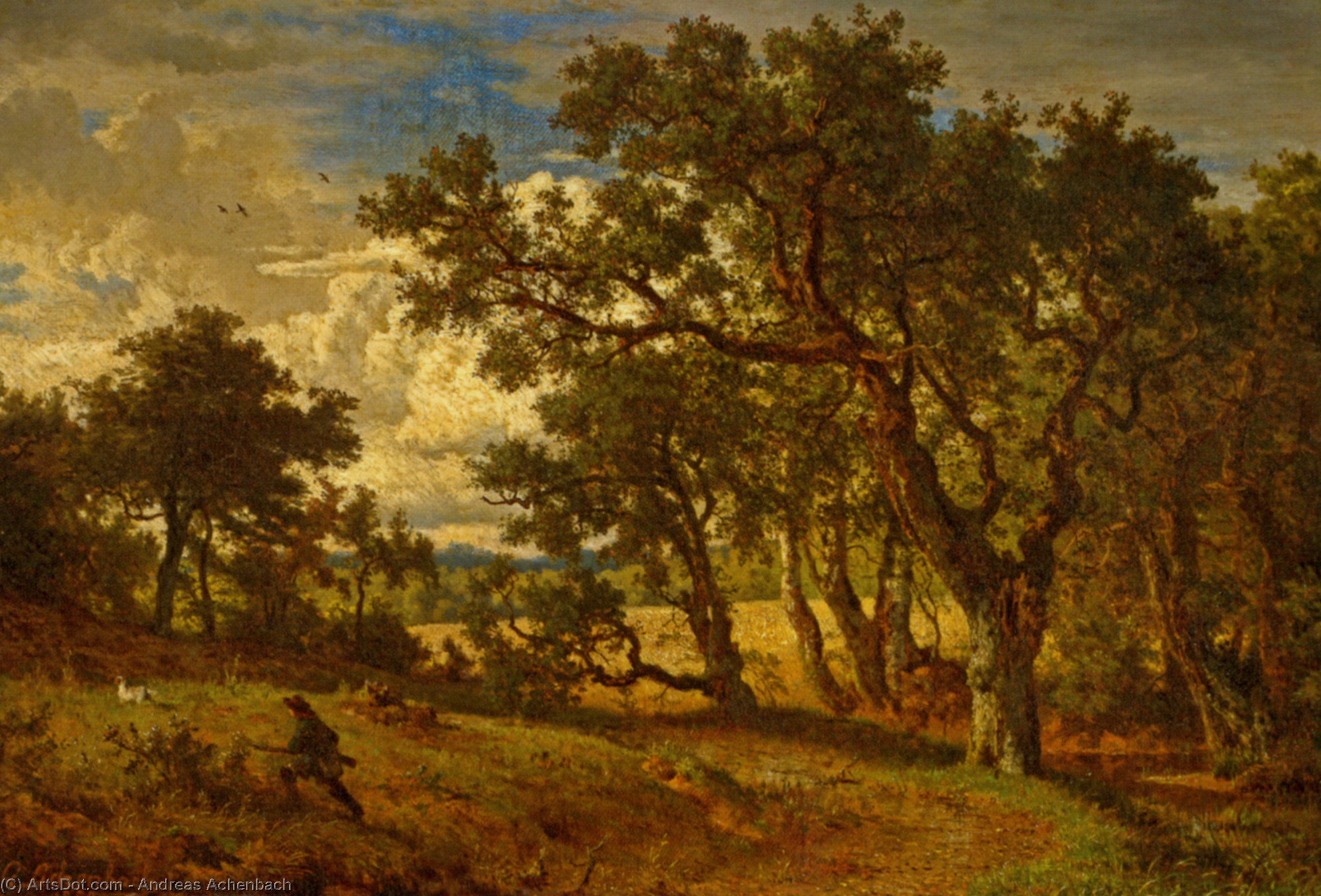 A Hunter And His Dog — Andreas Achenbach