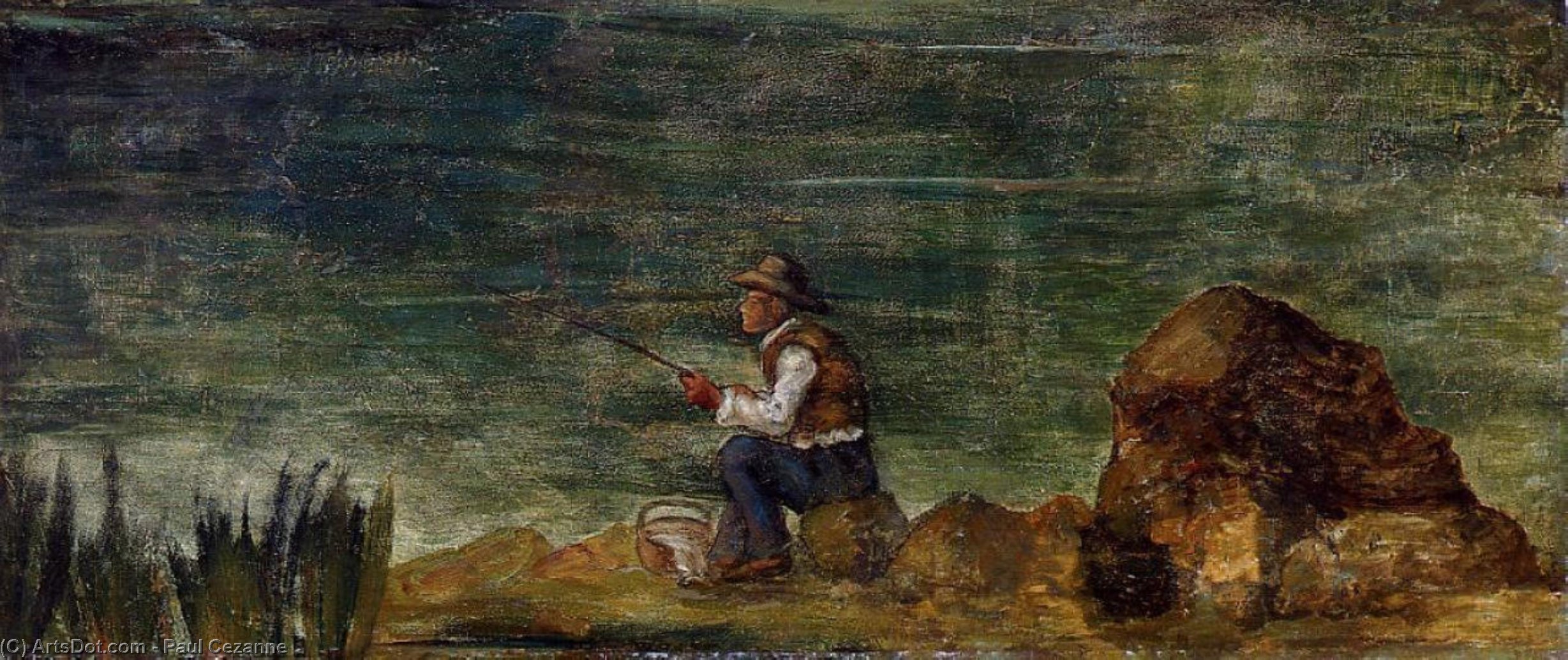 Fisherman On The Rocks — Поль Сезанн